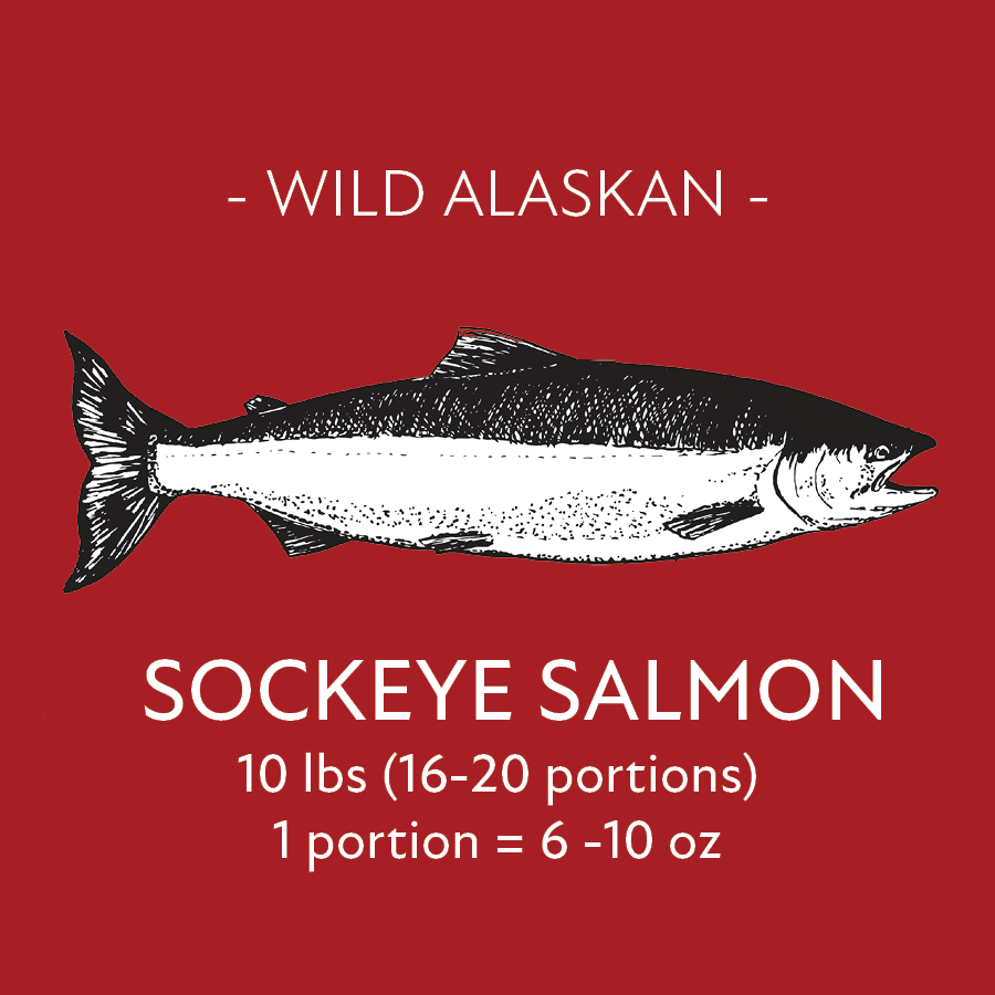 Frozen sockeye salmon box, 10 lbs