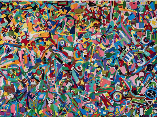 Alighiero Boetti, Tutto, 1988, Ricamo su tessuto, 120x2203 cm, Caterina Boetti Collection.