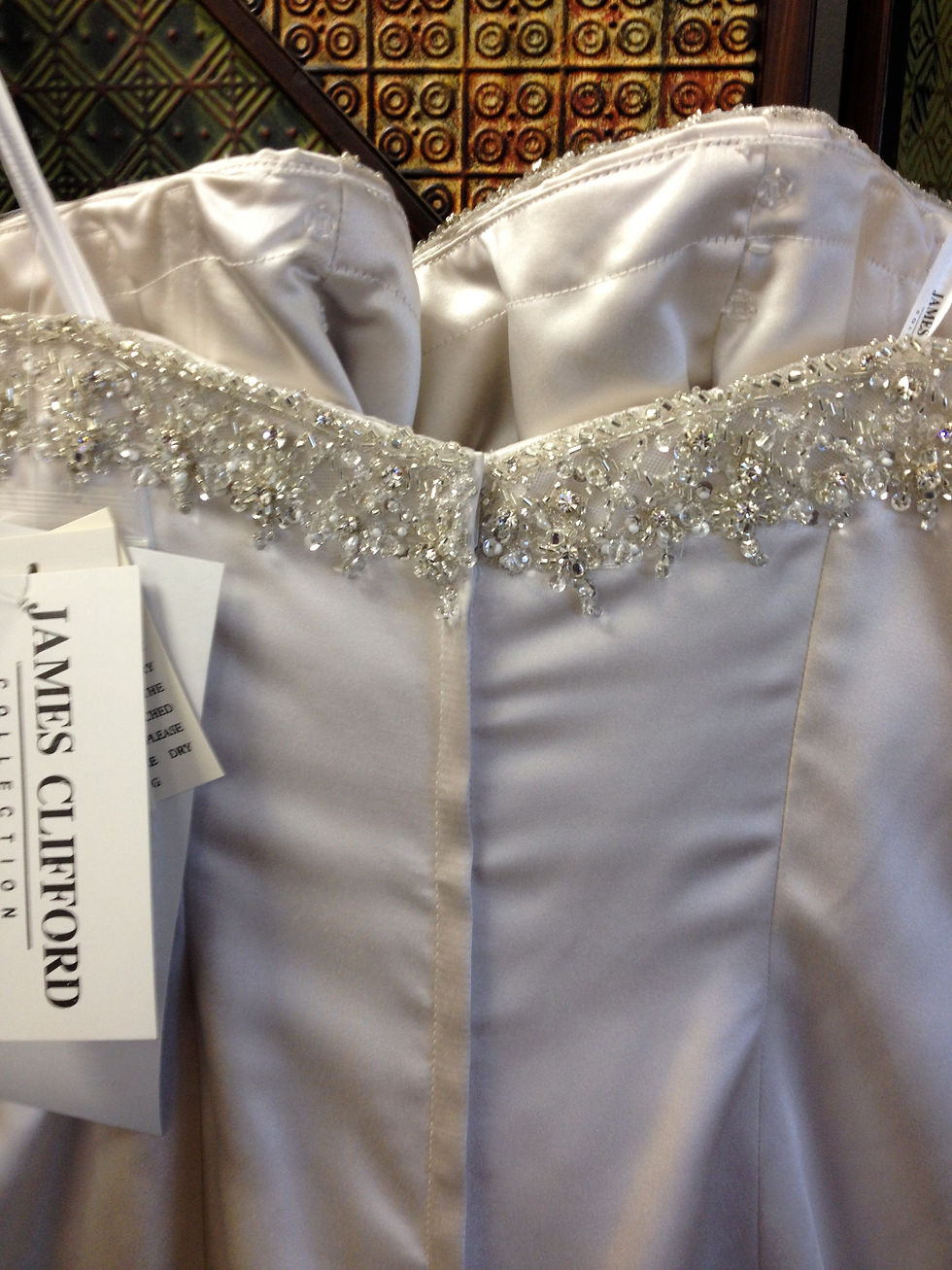Thumbnail: NWT James Clifford Wedding Dress/Gown. Size 8. Strapless/Satin/Organza/Mermaid