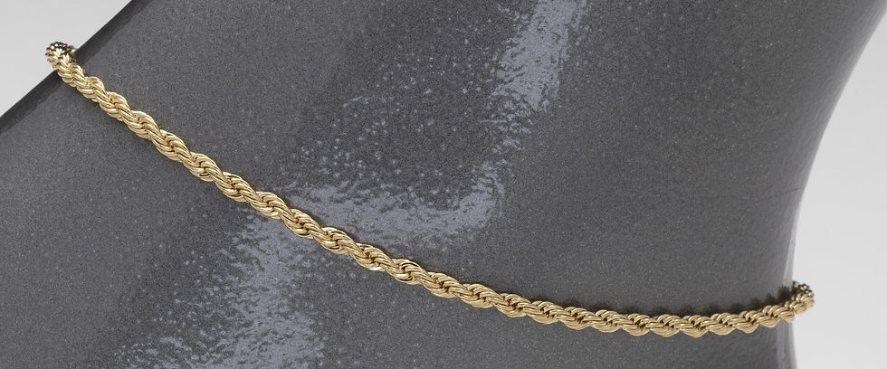 Anklet 2mm Diamond Cut French Rope Choose Size and Finish Below