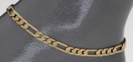 Anklet 9A Italian Figaro Choose Size and Finish Below