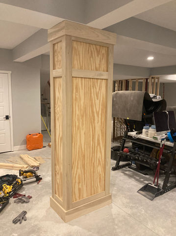 Custom Designed Wood-Wrapped Pole by Dilworth Project Management 