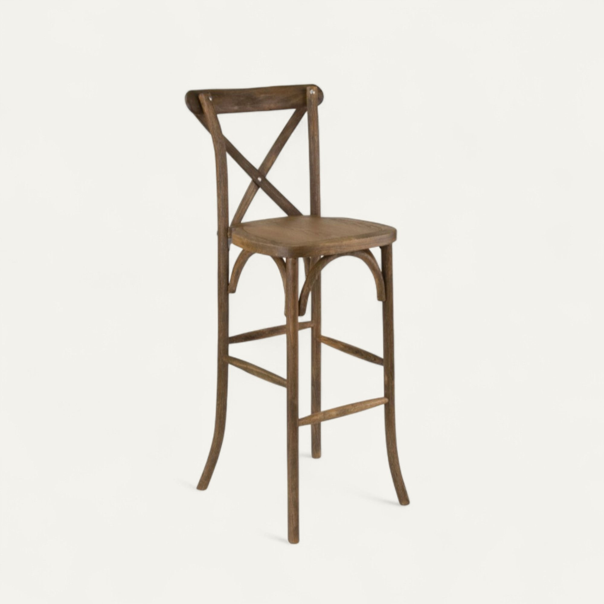 Rustic Crossback Stackable Wood Barstool