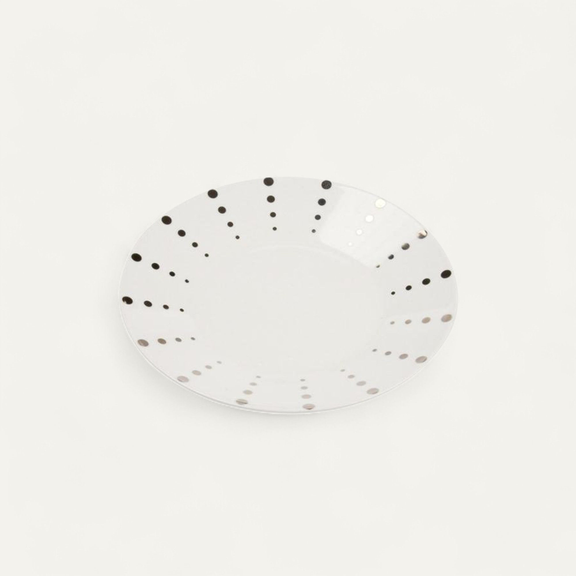 Dotted Silver Salad Plate