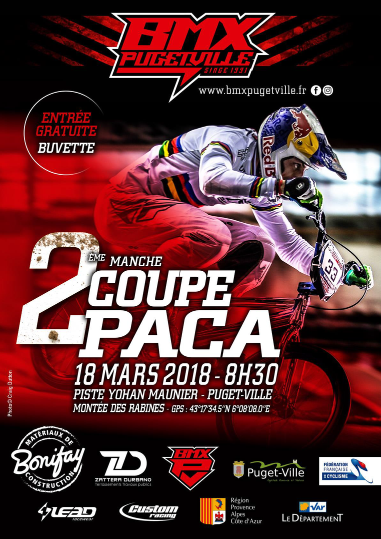 Invitation pour la 2ème manche de la coupe P.A.C.A dimanche 18 mars 2018 à Puget-Ville (83), infos d