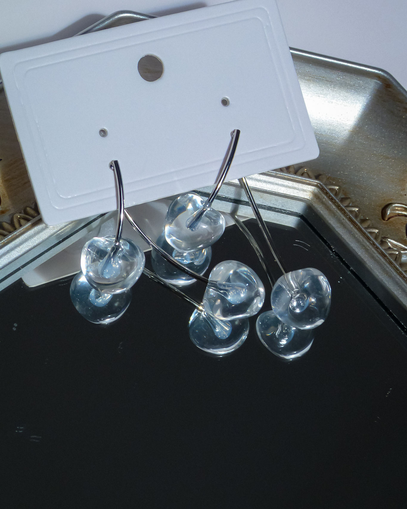 ARETES CEREZA TRANSPARENTE