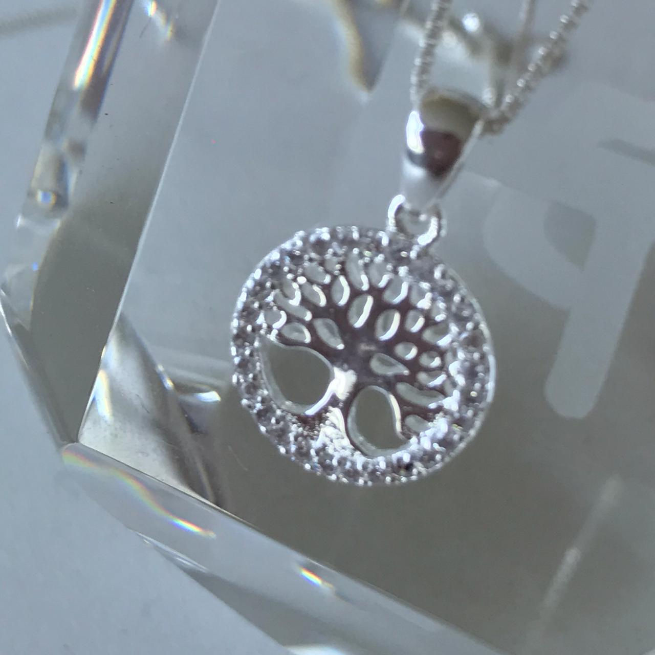 Pingente Árvore da vida com corrente de prata