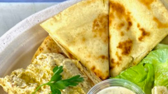 Hummus and Pan-oiled Pita