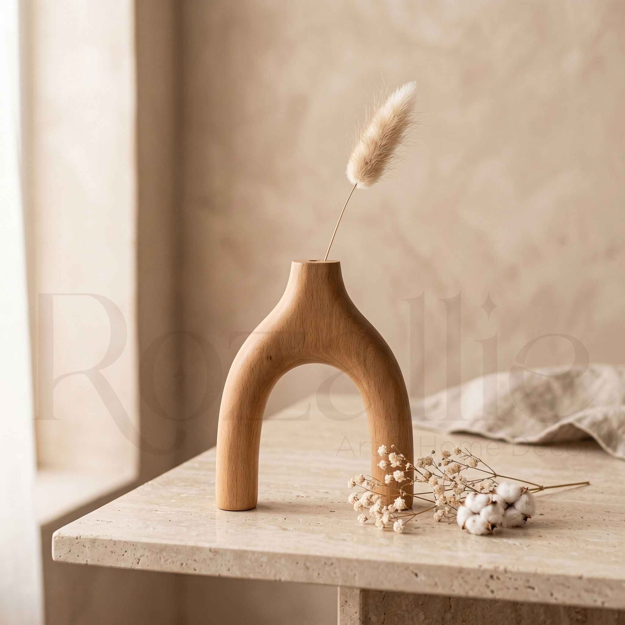 Wooden Minimal Boho Vase