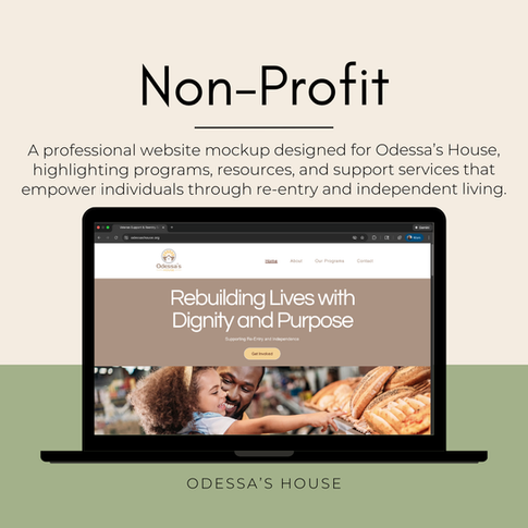 desktop view of Odessa's House website