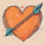 An orange heart with an arrow .jpg