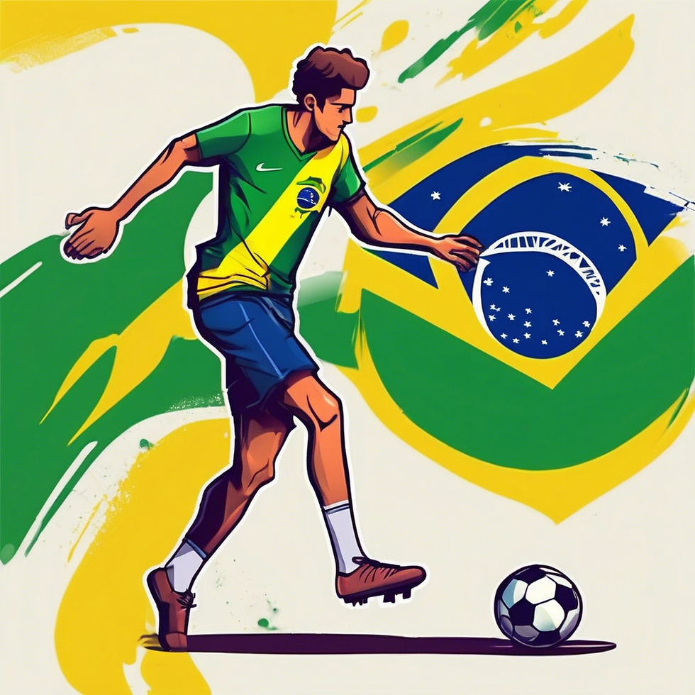 A guy doing soccer tricks with colors of brazil with normal legs.jpg