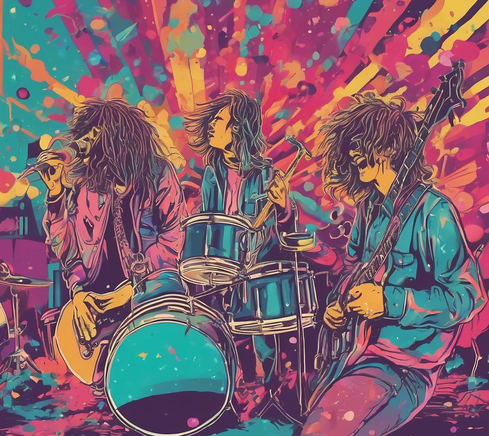 A band playing on drugs, with a lot of colors.jpg