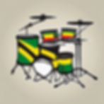 A drum set with colors of jamaica.jpg