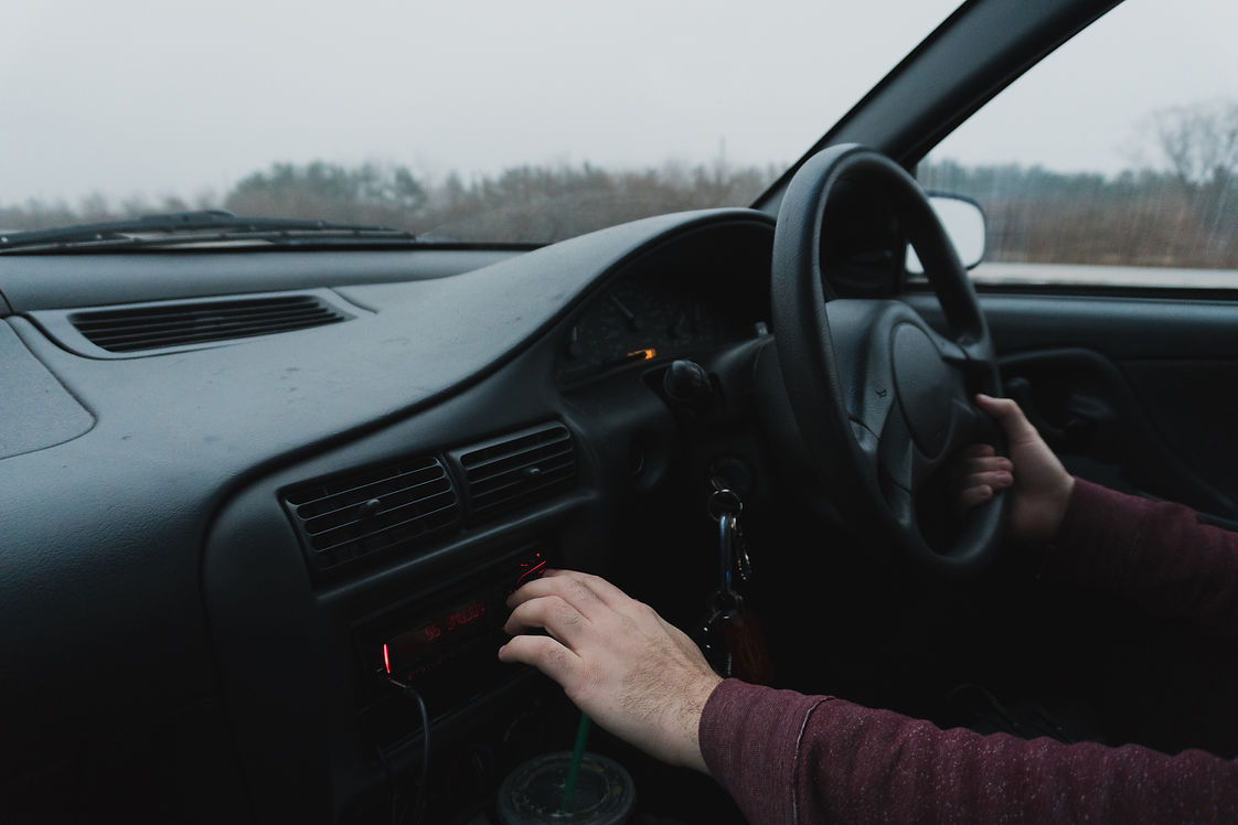 Driver’s view from car interior