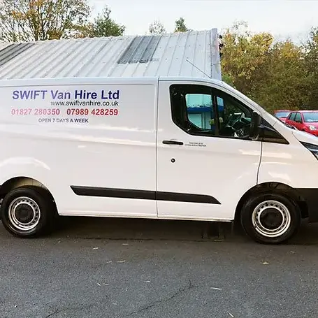 White van with company branding
