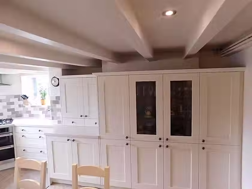 Modern kitchen with wooden floor