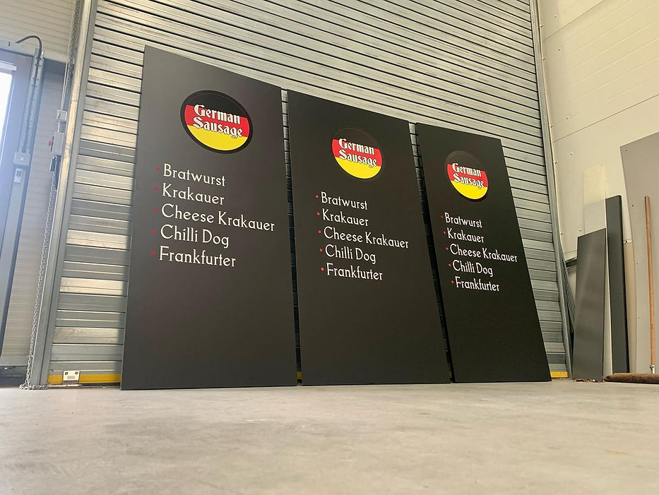 German sausage menu boards