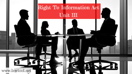 Right To Information Act Unit III