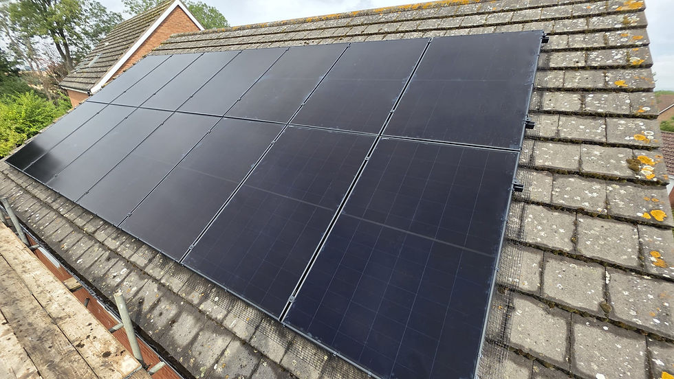 Solar panels on roof