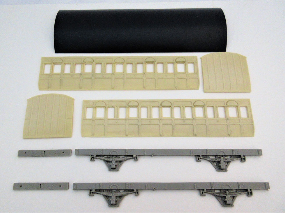 Thumbnail: 4-wheel brake coach - light railway coach (OG14) kit pieces