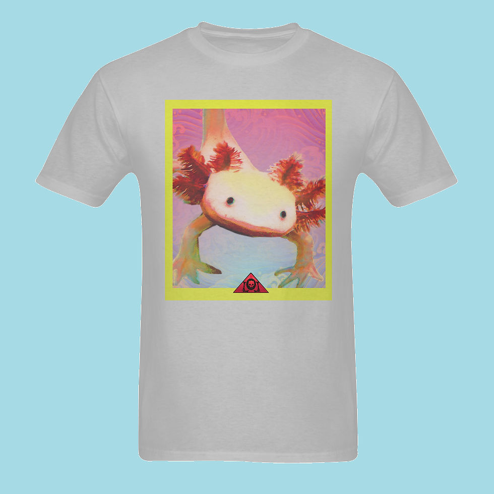 Thumbnail: Aluminium, front [Axolotl Friend Mens Art T-shirts (Gildan)]