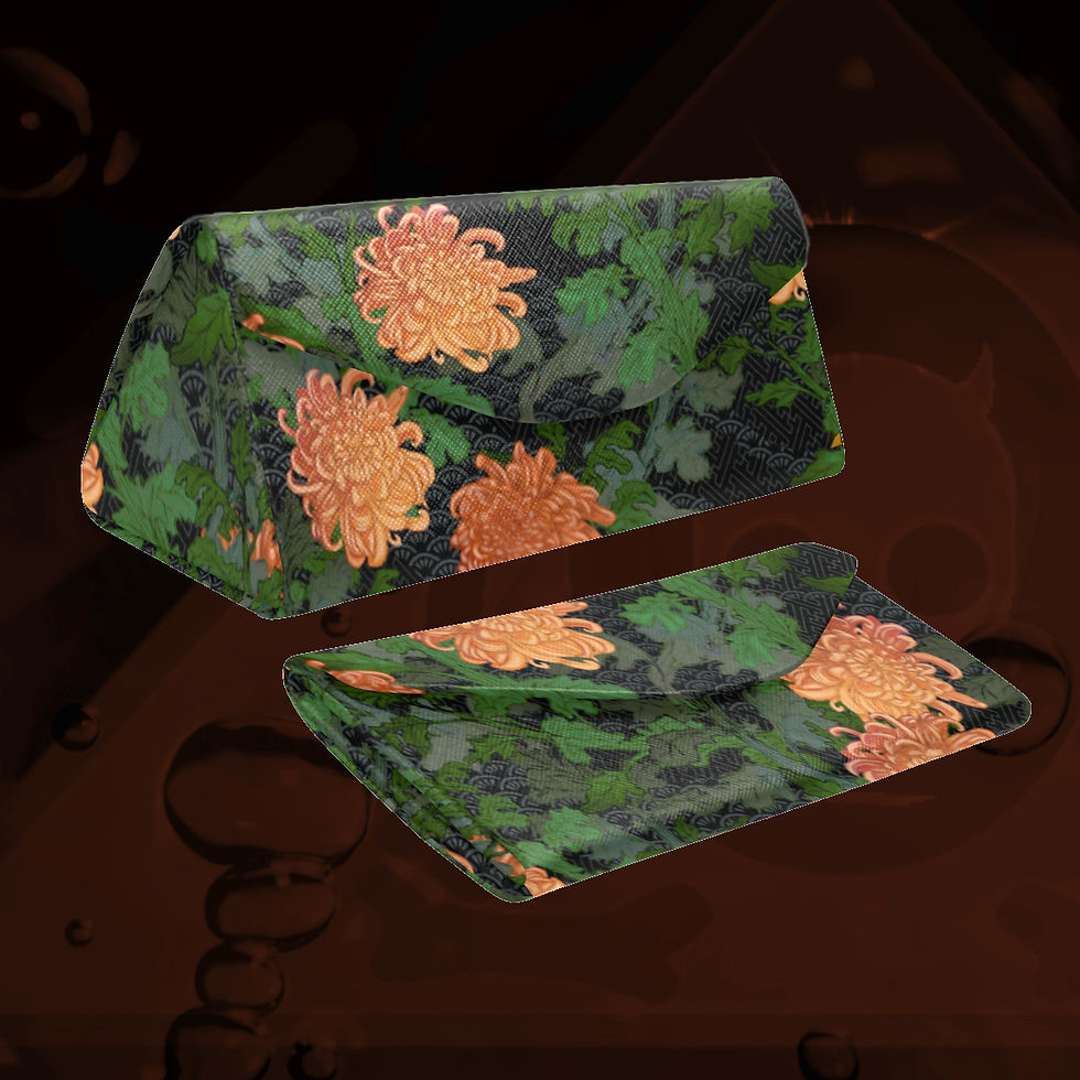 The Lowest of Low floral design Chrysanthemum 2020 magnetic glasses case folding strong magnet closure elegant gift idea