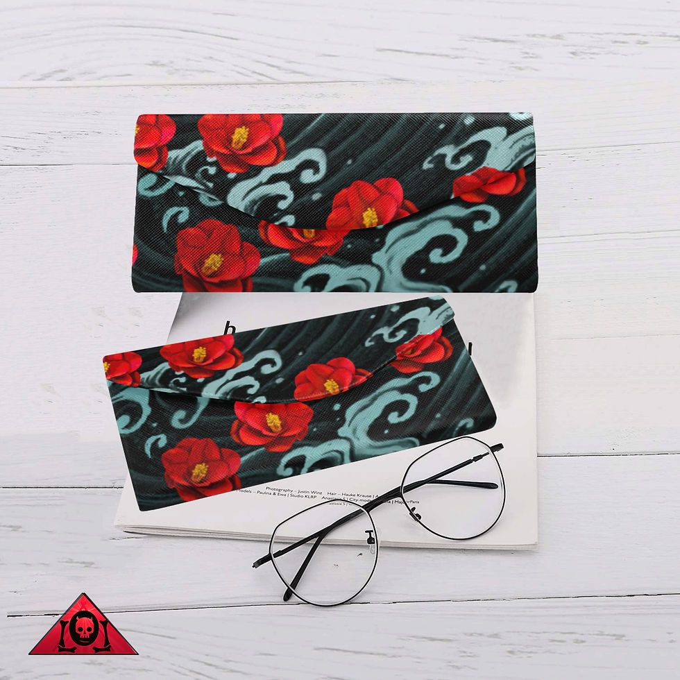 The Lowest of Low floral design Kurosawa Camellias magnetic glasses case folding strong magnet closure elegant gift idea