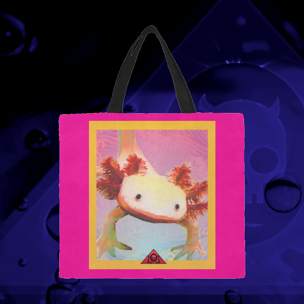 The Lowest of Low designer Axolotl Friend pink LARGE big reusable canvas shopping / carry / beach bags eco-friendly sturdy