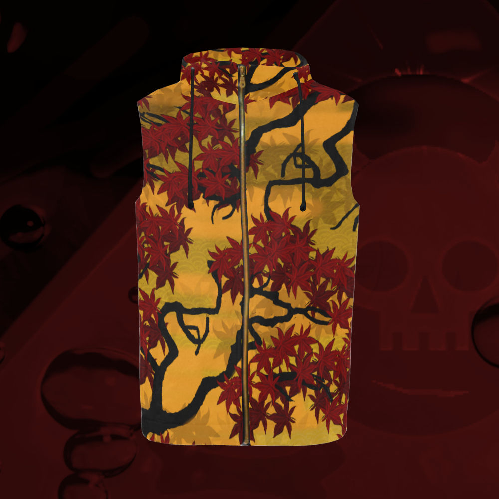 The Lowest of Low designer Maple 2020 All-Over Print Zipped Sleeveless Hoodie Jacket Gilet sporty elegant outerwear