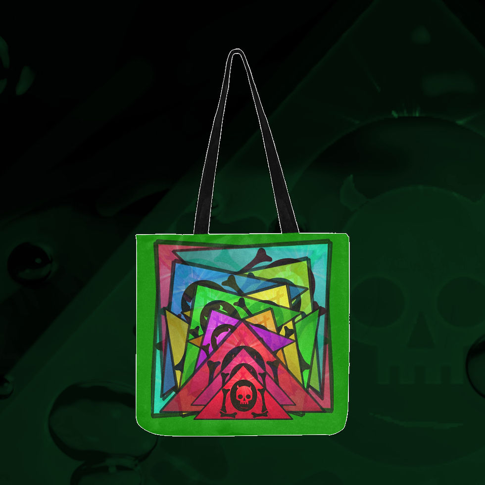 Thumbnail: Stained Glass Tangrams Logo Reusable Cloth Bag in Limey (It's Green!)
