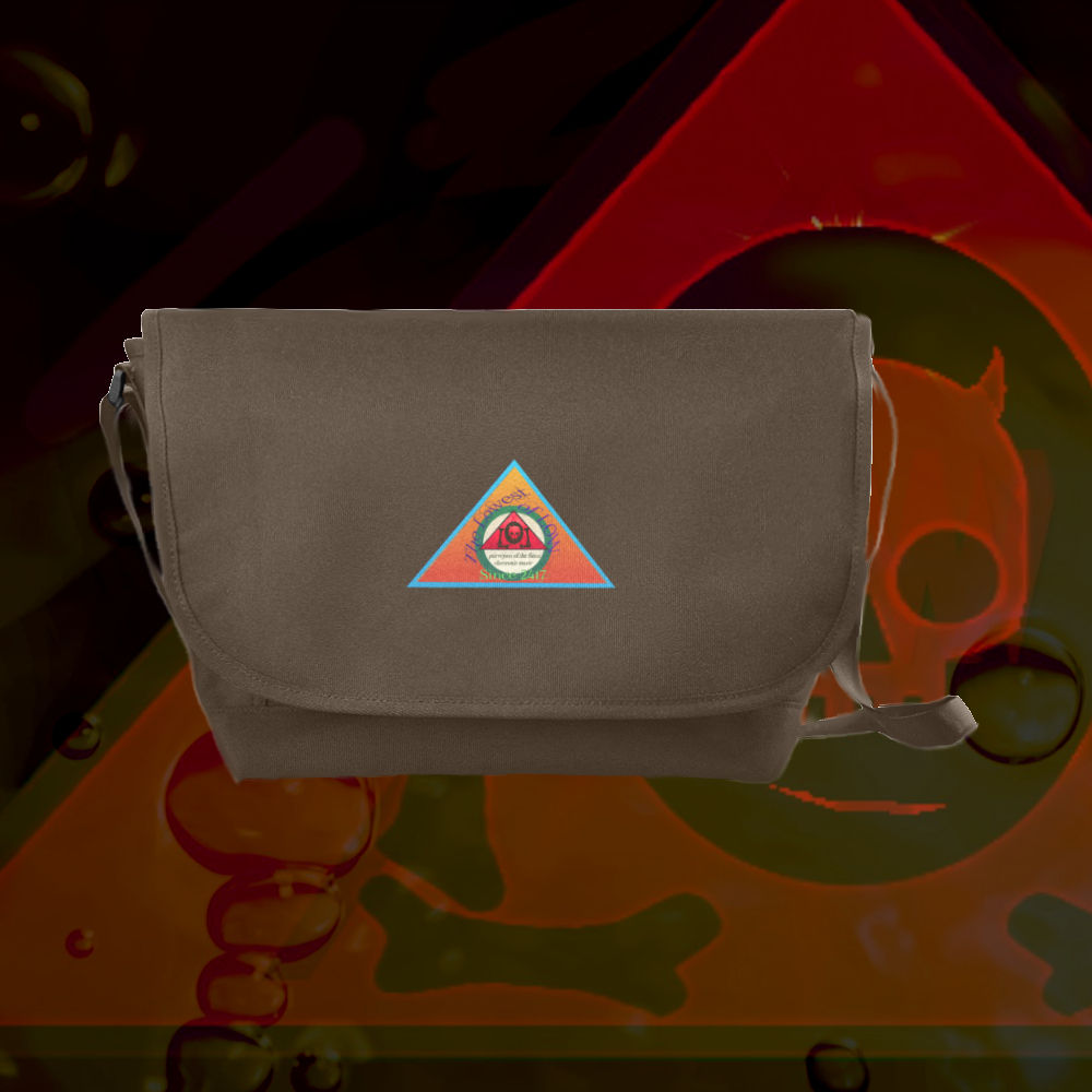 The Lowest of Low Purveyors since 2418 badge nylon messenger bag