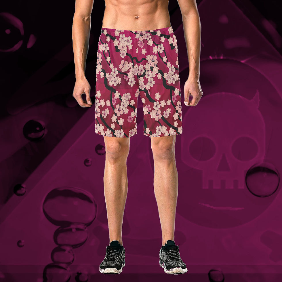 Thumbnail: The Lowest of Low Sakura Breeze All-Over Print Swim Trunks Beach Shorts Casual Elegant (6 Colours) Tahiti Sunset