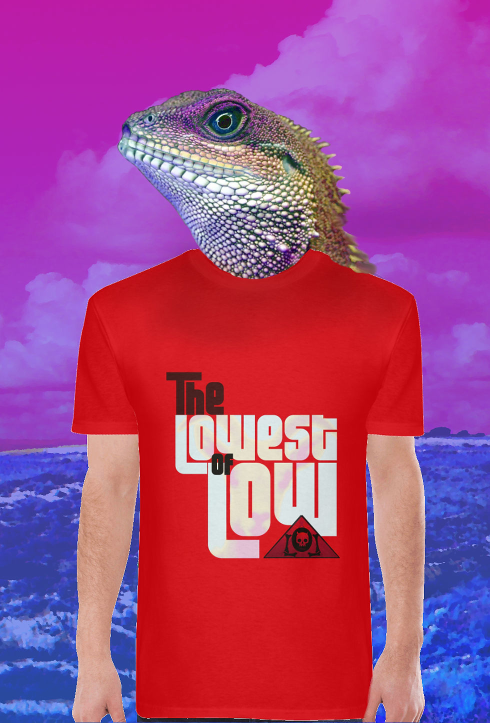 The Lowest of Low Logo T-shirt Lizard Overlord shirt red triangle skull brand logo style