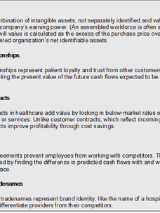 Intangible Asset Values in Healthcare Companies