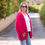 Thumbnail: Hand knitted mohair cardigan - mid length chunky