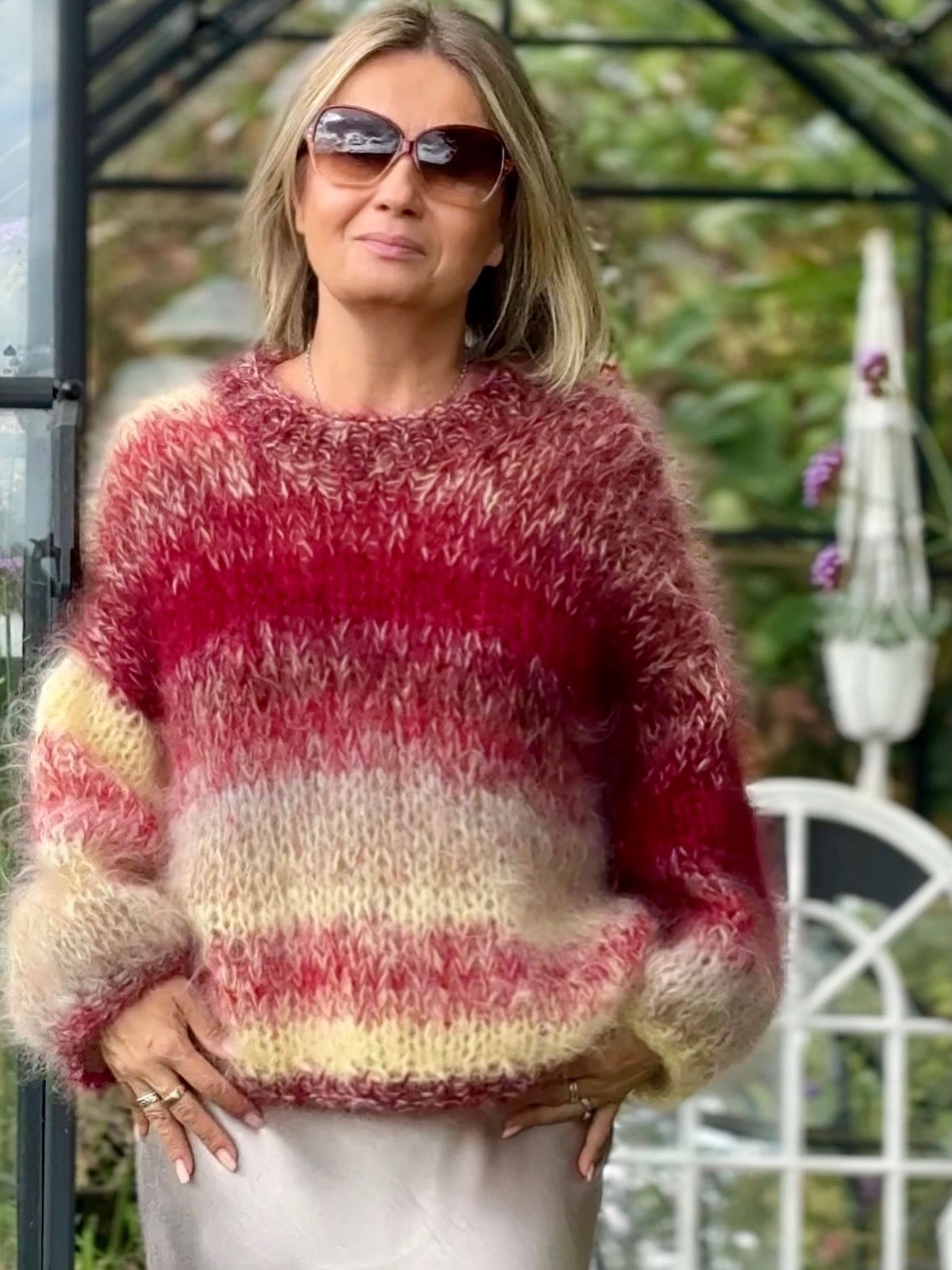 Mohair gradient jumper - Butter berry - knitting kit