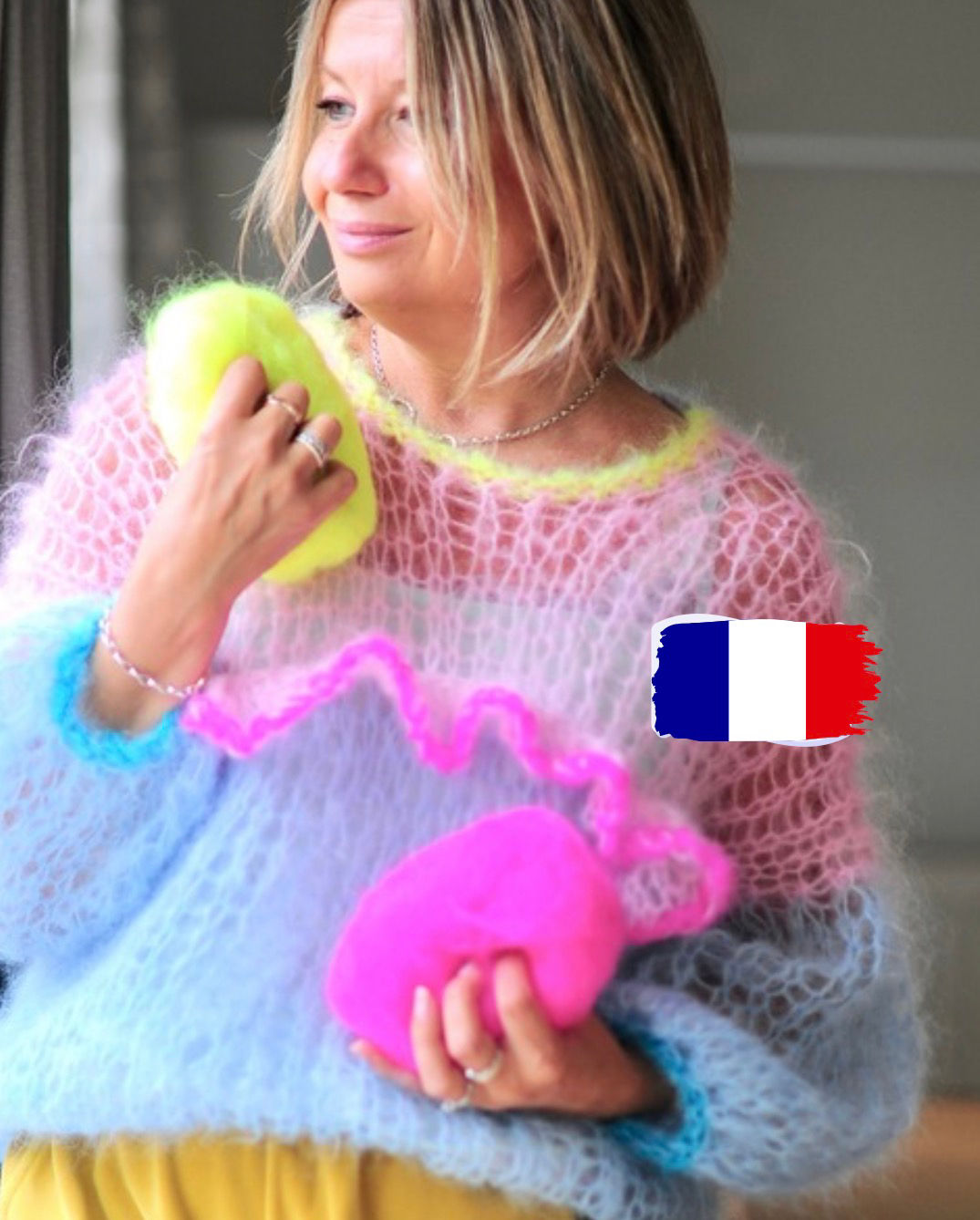 Afterglow Patron du pull a volants - Francais