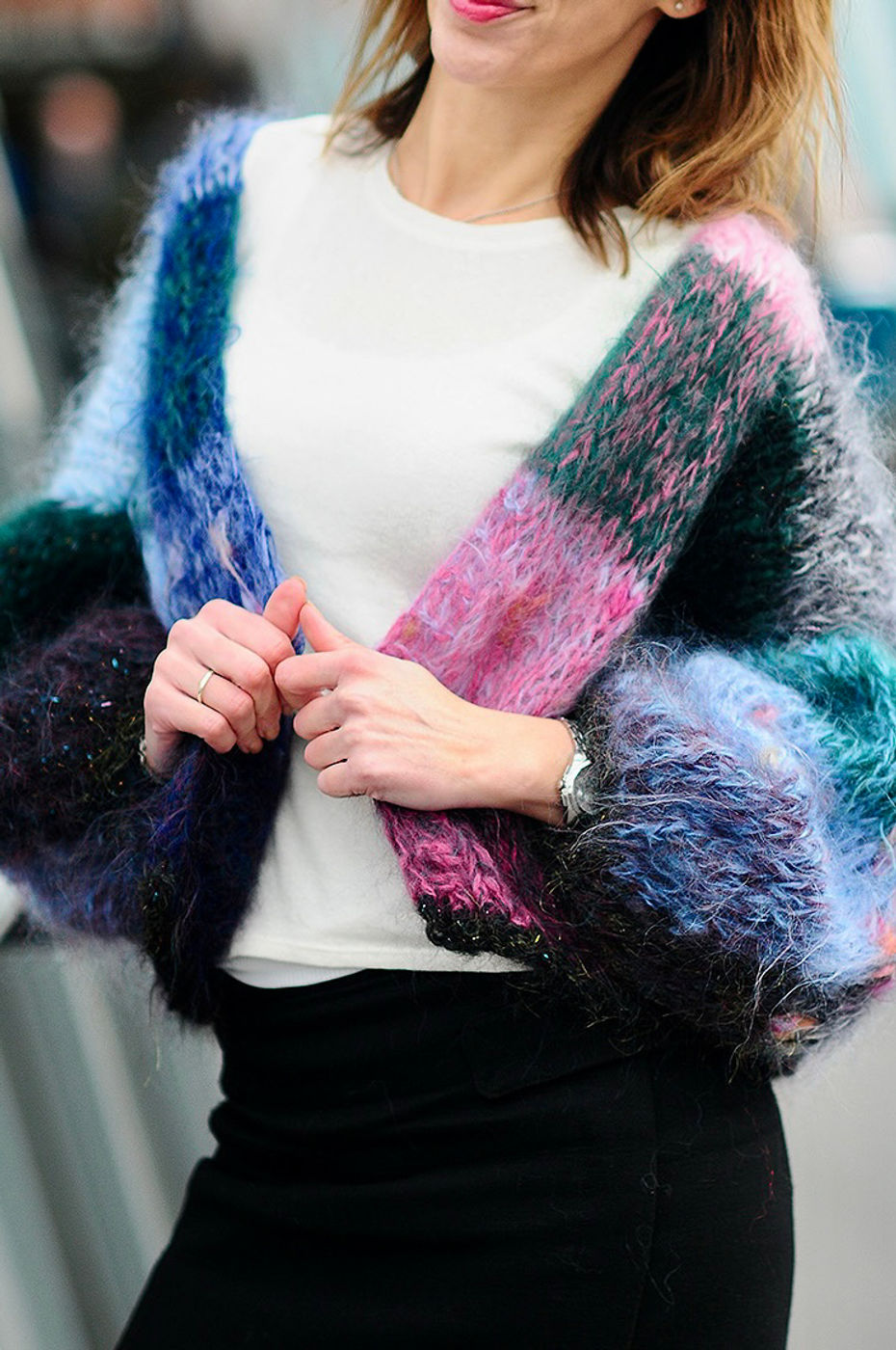 Thumbnail: Patchwork cardigan - chunky