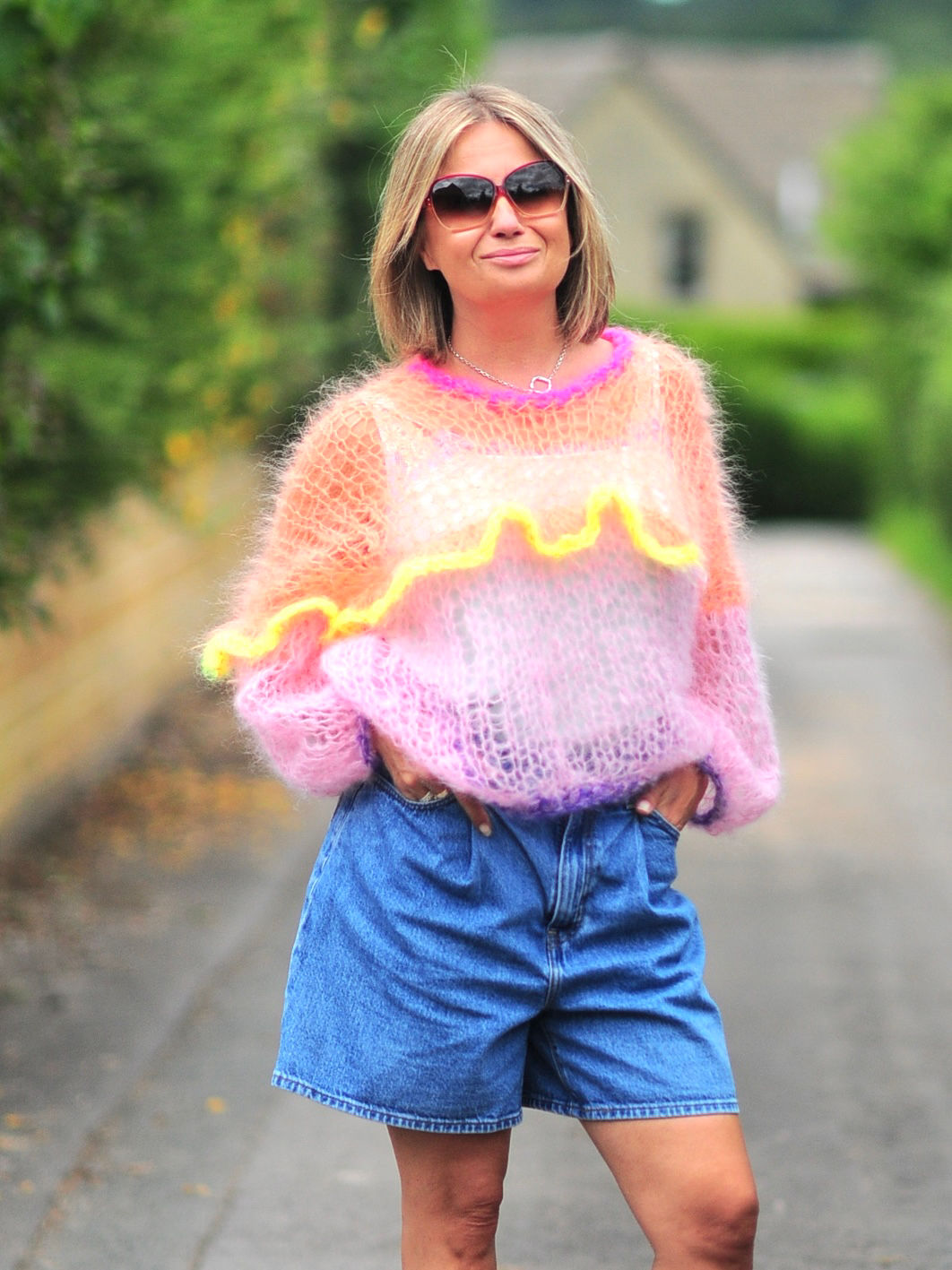 Sundaze frill mohair jumper knitted with 1 strand - knitting kit