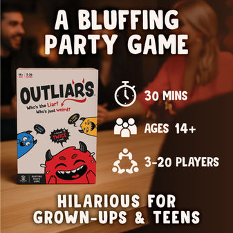 Outliars bluffing party game ages and players