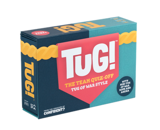 TUG! The Hit Family & Adult Party Board Game, the team quiz off, tug of war style