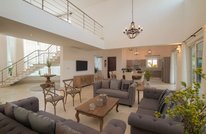 Royal Villa living room with stairs