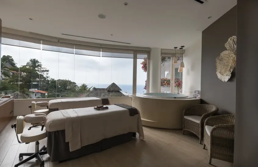 Full spa treatment with bath and a view