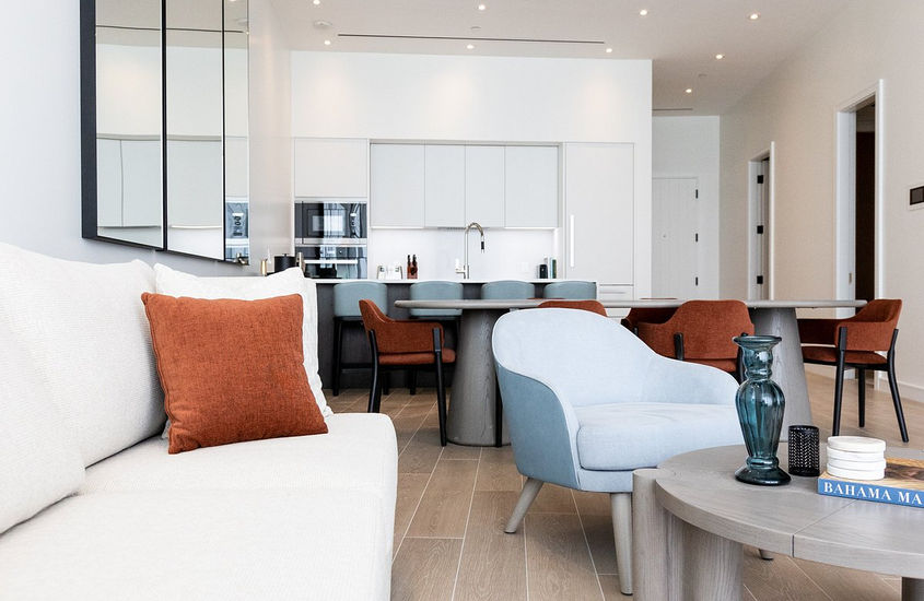 Large living and dining area