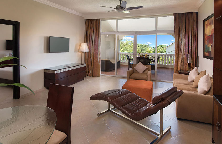 Presidential Suites, living and dining with balcony