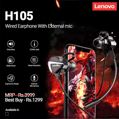 Lenovo H105_BLACK Wired Gaming Headset Dwarka Delhi, Noida 