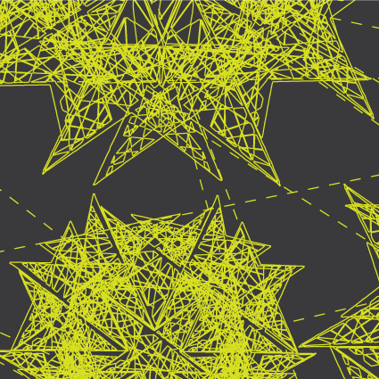 Large Crystalline Star Hand-Printed Paper - Lime