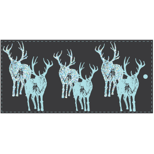 Parade Of Reindeers Hand-Printed Tags - Light Blue