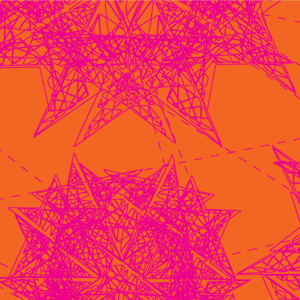 Thumbnail: Large Crystalline Star Hand-Printed Paper - Red